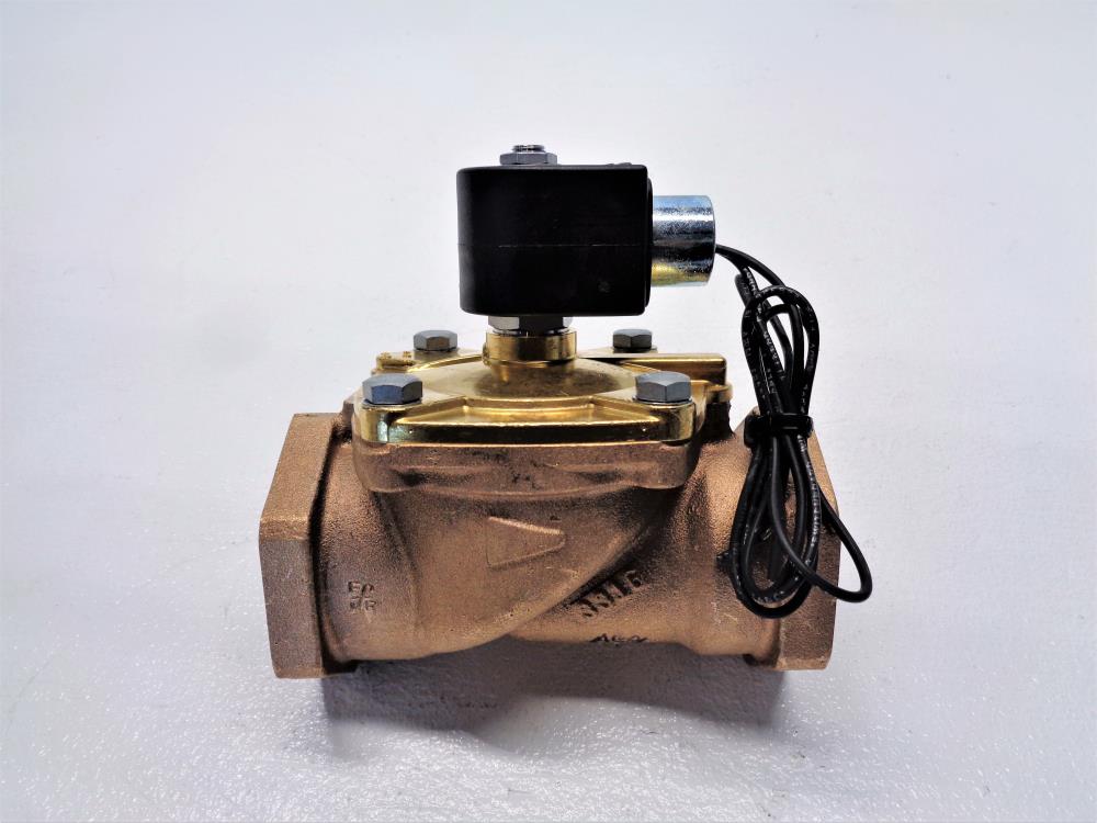 Parker 2" NPT Solenoid Valve, 2Way, Bronze, 7321GBN99N00N0C111C2
